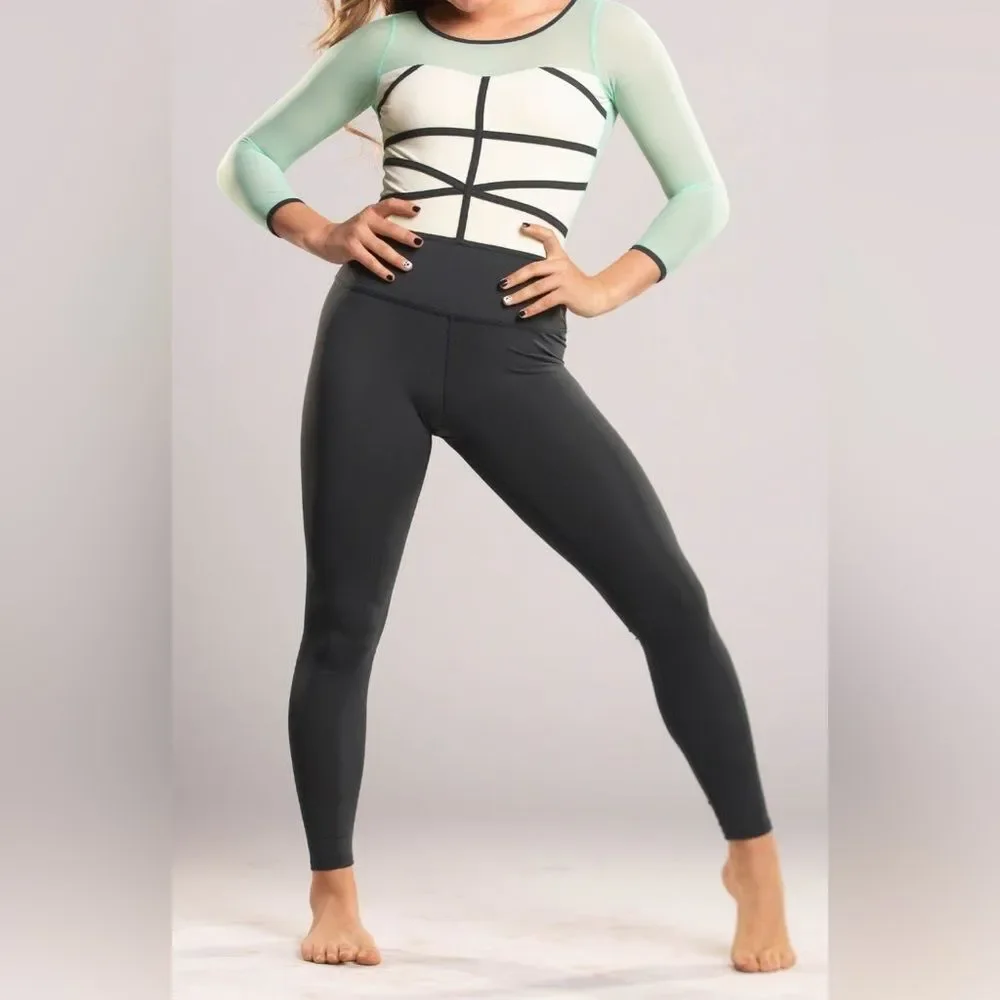 Tiger Friday dance Costume jumpsuit mint Seafoam green Cathedral Unitard XLC